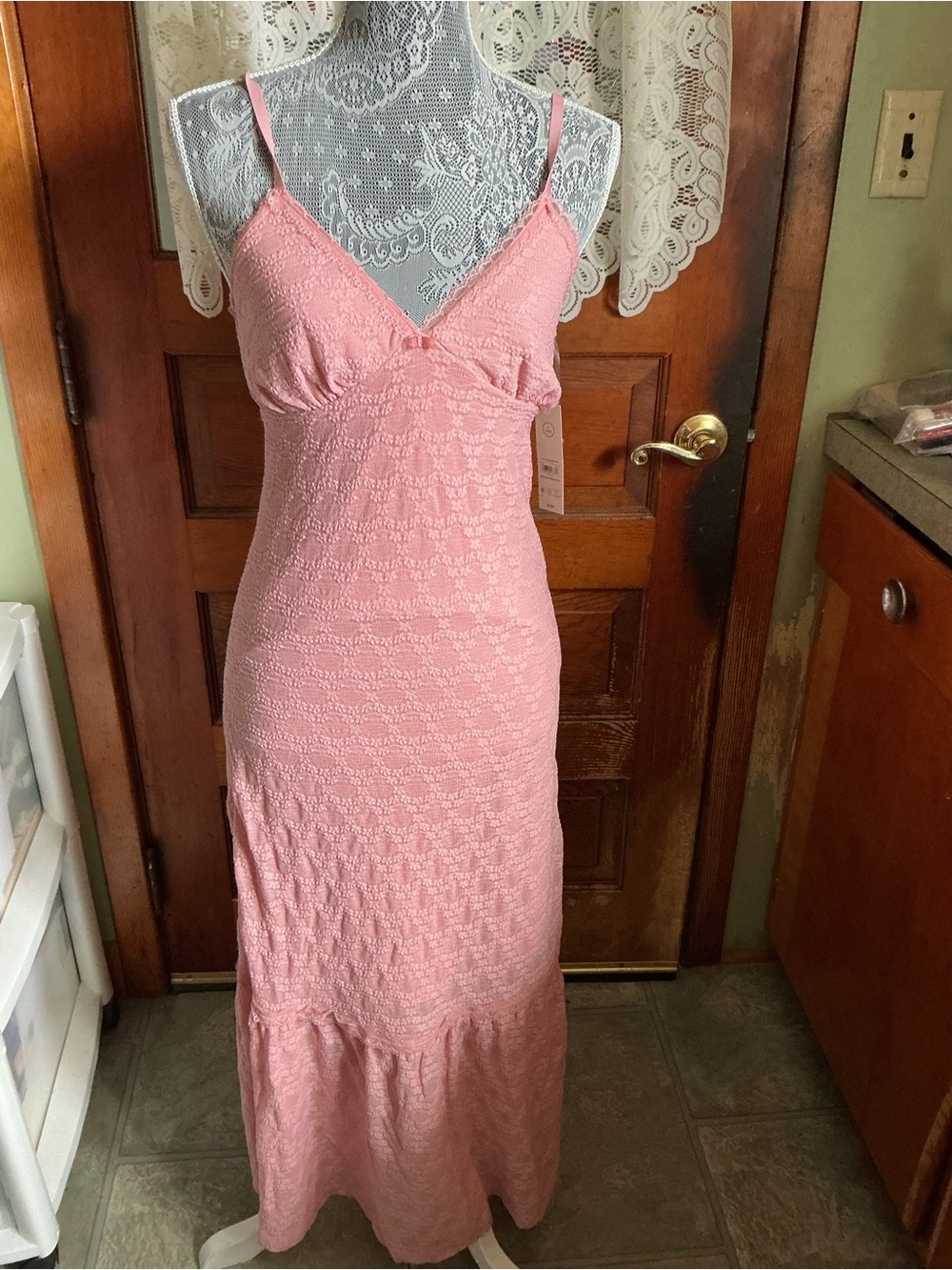 No Boundaries Pink Lace Maxi Slip Dress
